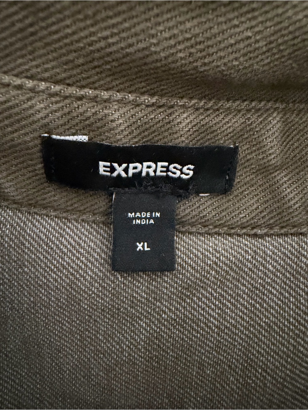 Express Olive Green Button Snap Detail Jacket - Picture 6 of 6